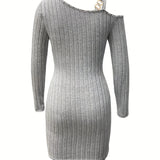 Olga - Knit Slanted Shoulder Dress