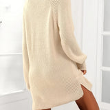 Olivia - Button Front Sweater Knit Dress