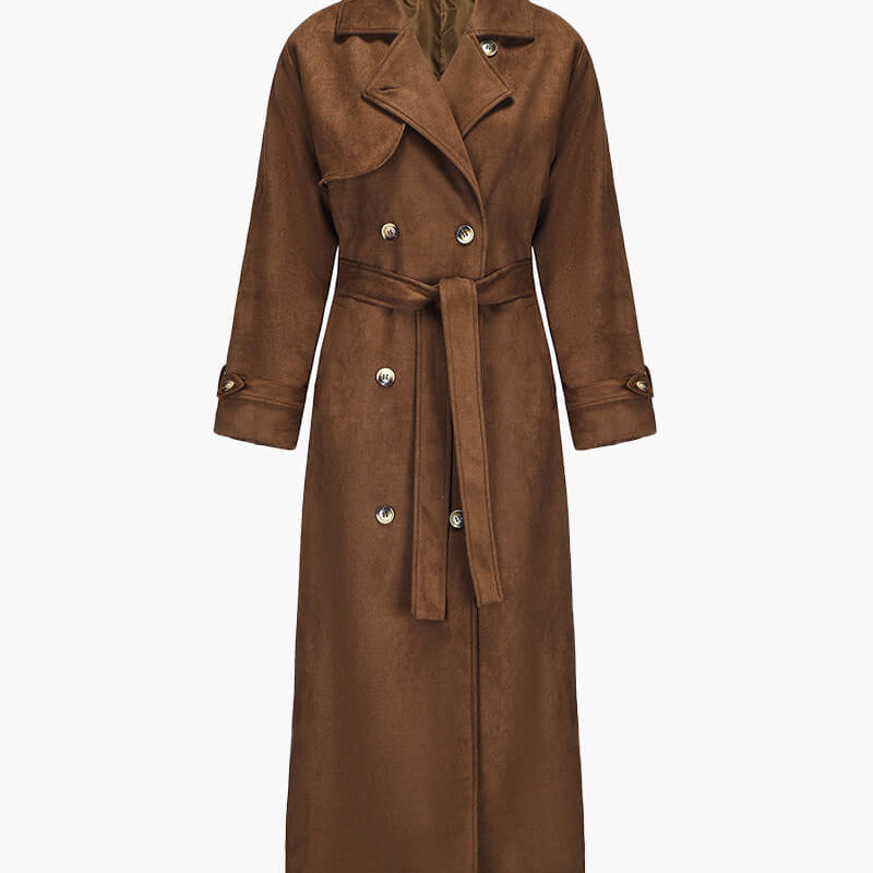 Molly Faux Suede Trench-coat