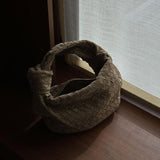 Woven bag medium suede