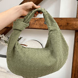 Woven bag medium suede