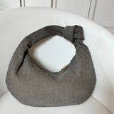 Woven bag medium suede