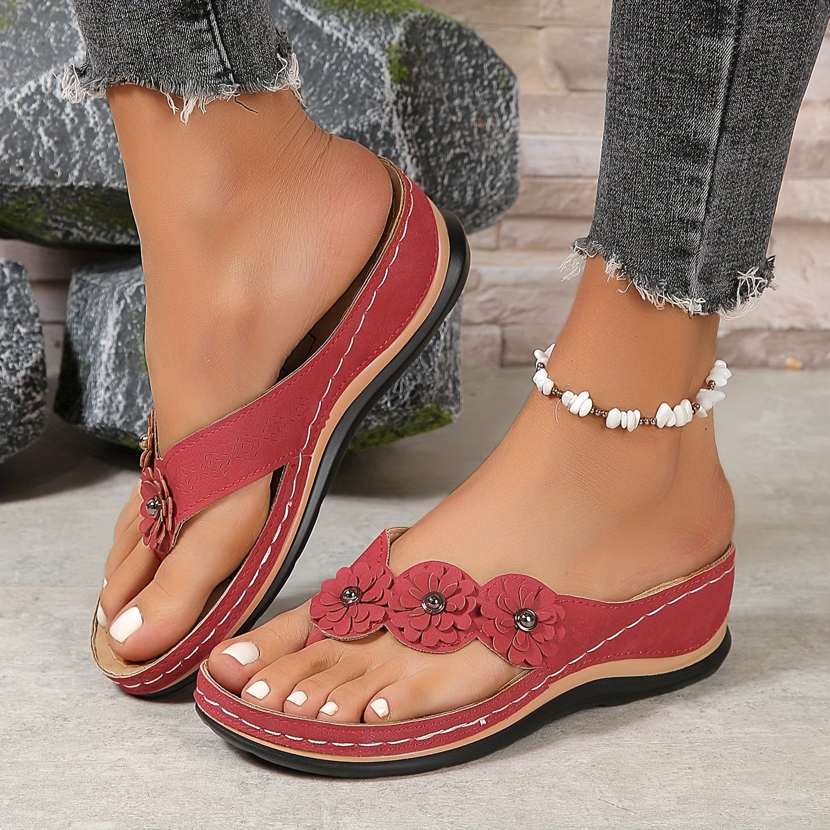 Boho Blooms - Floral Flip Flops