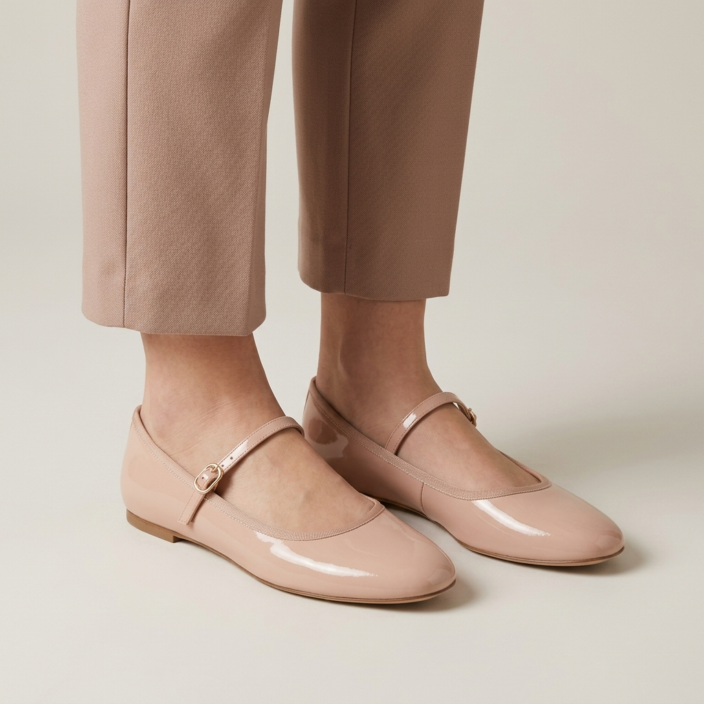 Ballerine Mocassin Vernis Bout Rond