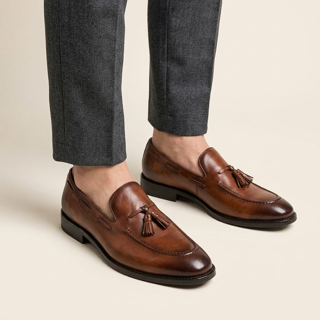 Mocassin à Glands Cuir Lisse