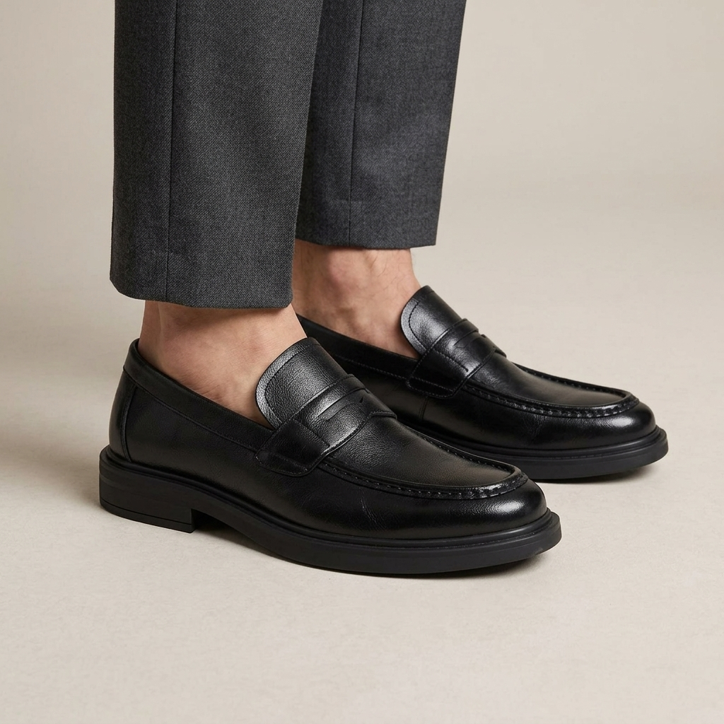 Mocassin Cérémonie Homme Cuir Verni à Talon