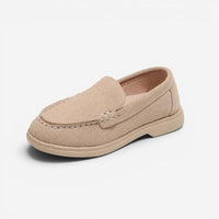Mocassin enfant bateau en cuir beige