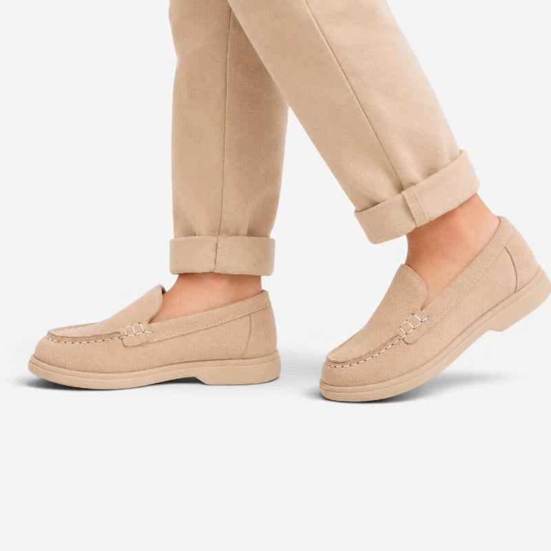 Mocassin enfant bateau beige – vue arrière