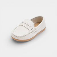 Mocassin enfant en cuir blanc