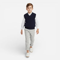 Mocassin enfant cuir blanc – vue de trois-quarts