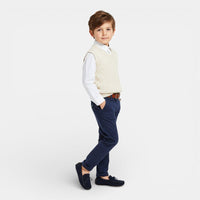 Mocassin enfant bateau bleu marine – vue de dessus