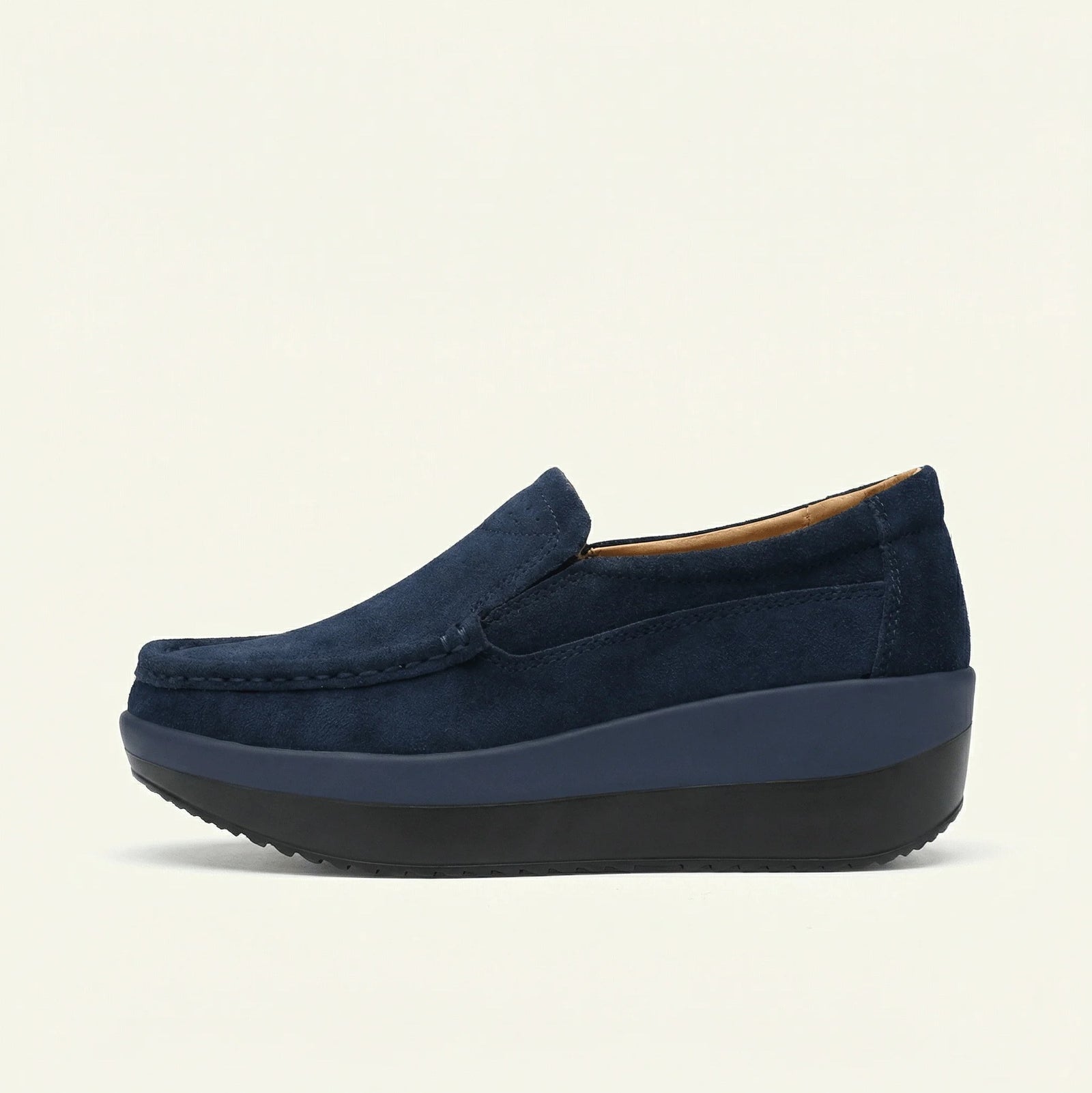 Mocassin Femme Compensé Cuir Suédé