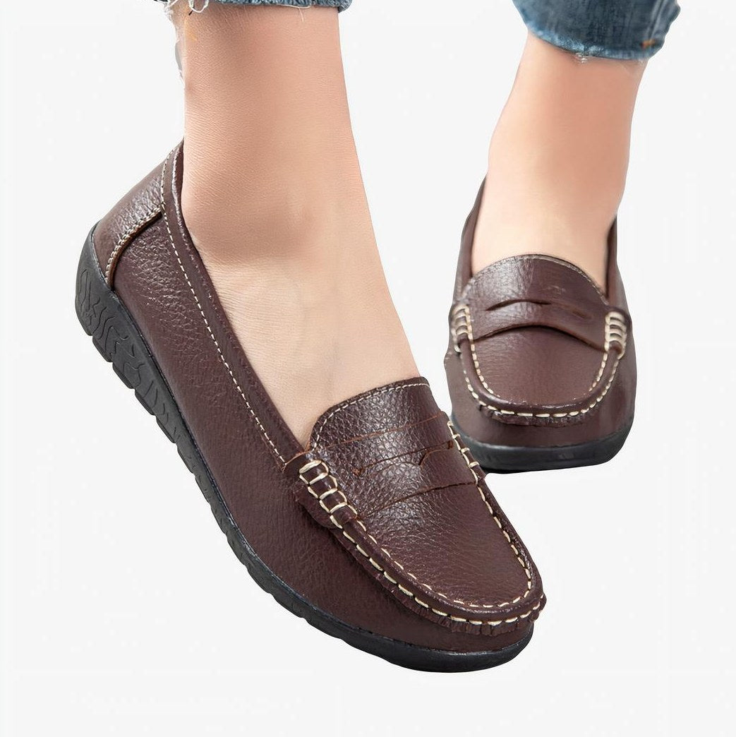 Mocassin Femme Cuir à Enfiler