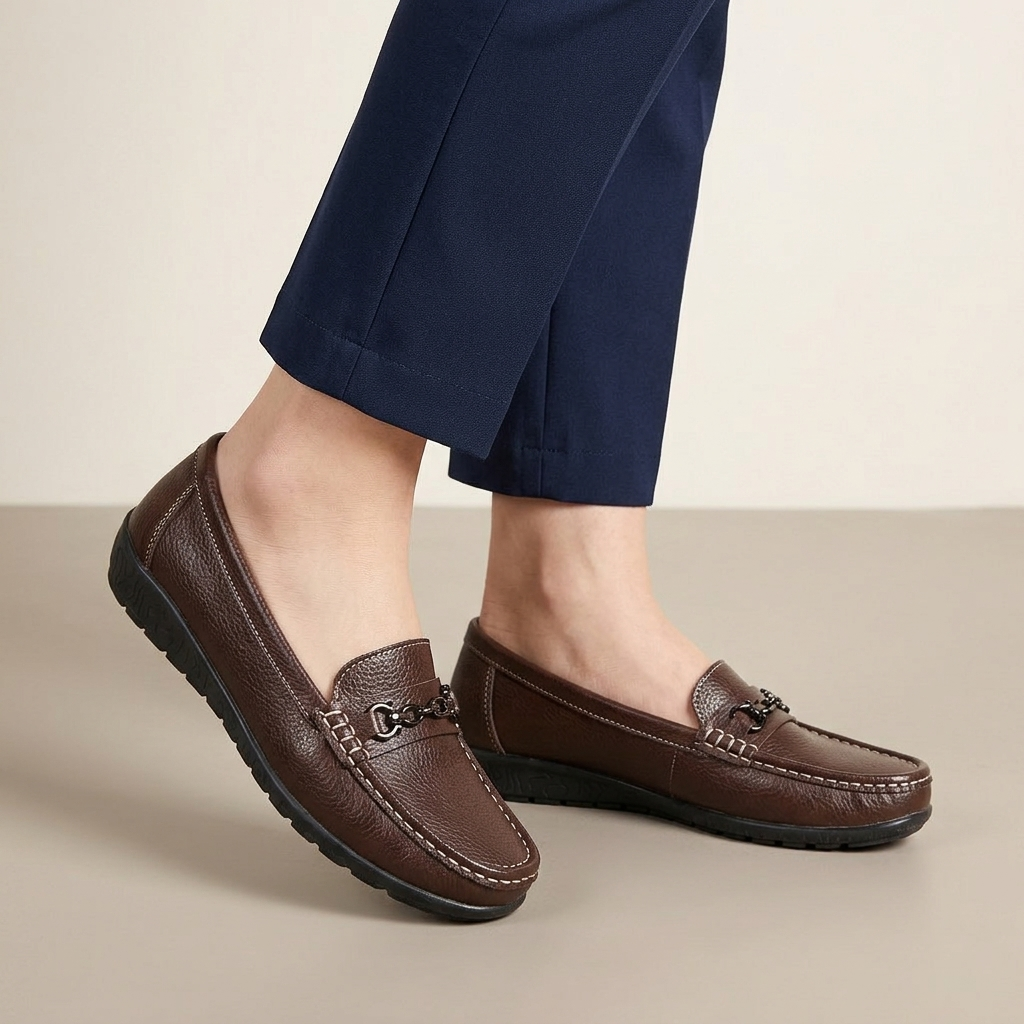 Mocassin Femme Cuir à Enfiler