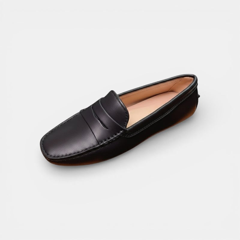 Mocassin Femme Cuir Véritable à Semelle Peau Lainée