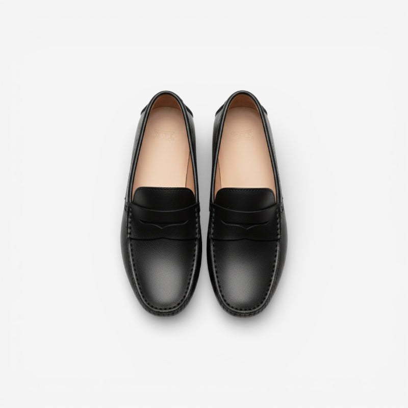 Mocassin femme cuir noir – la paire complète
