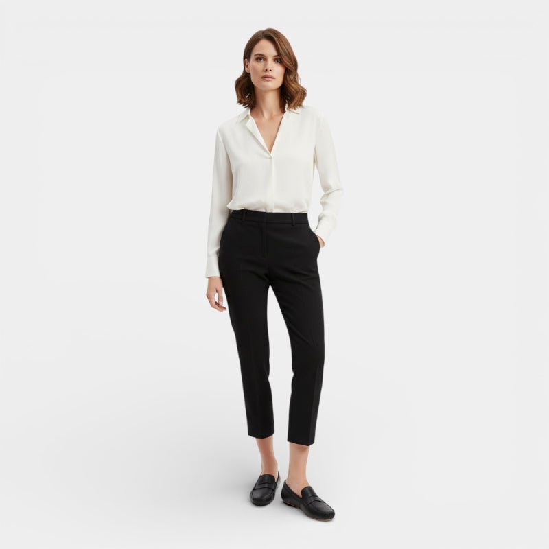 Mocassin femme cuir noir – vue de profil
