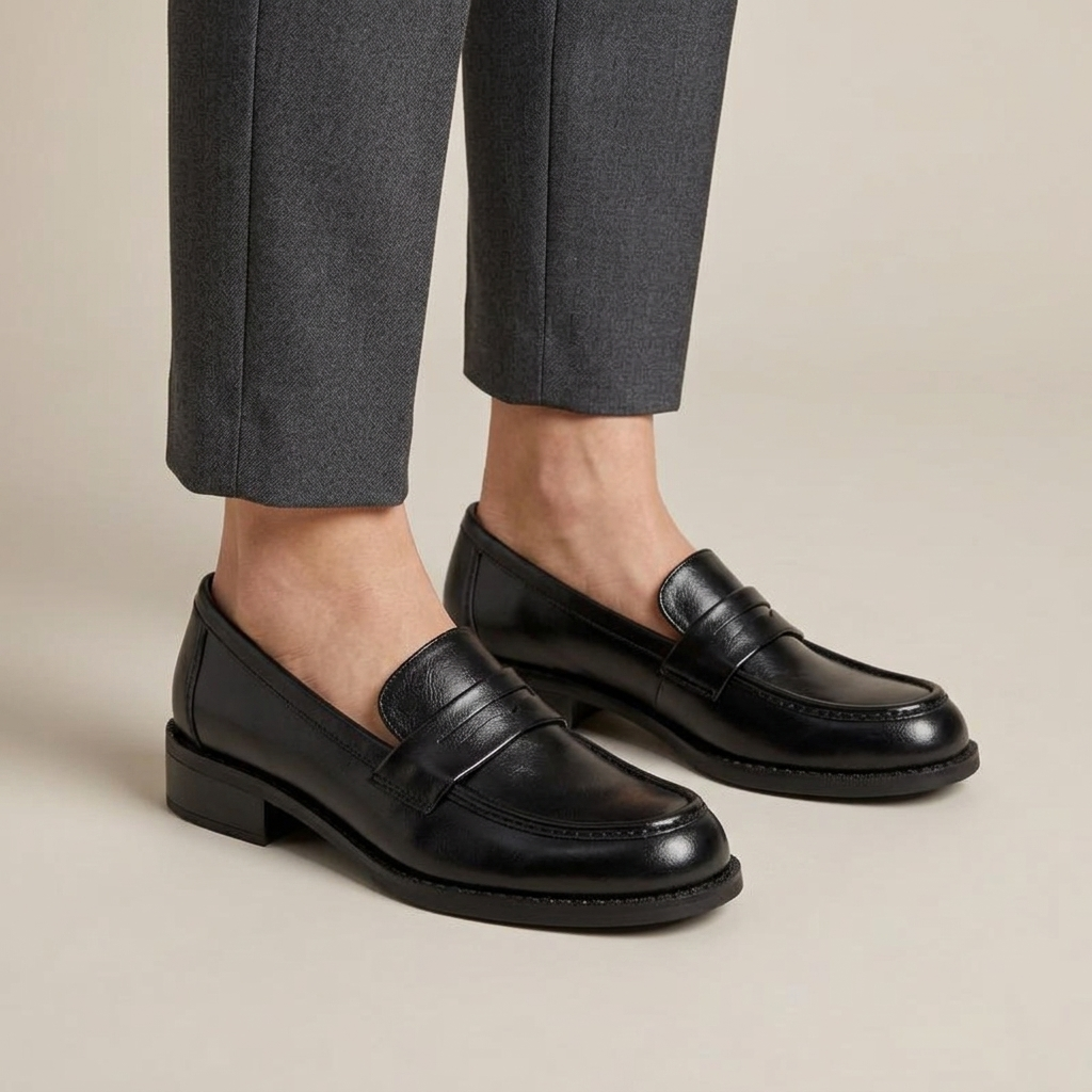 Mocassin Femme Cuir Verni à Talon