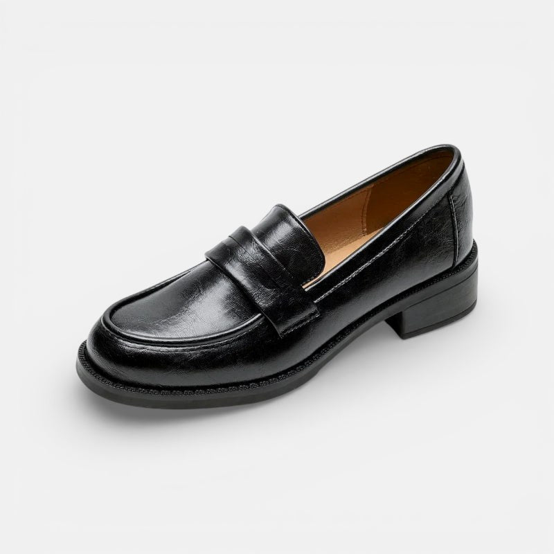 Mocassin Femme Cuir Verni à Talon