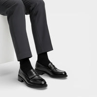 Mocassin femme à talon noir – vue arrière