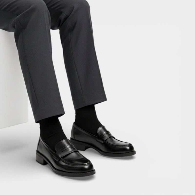 Mocassin femme à talon noir – vue arrière