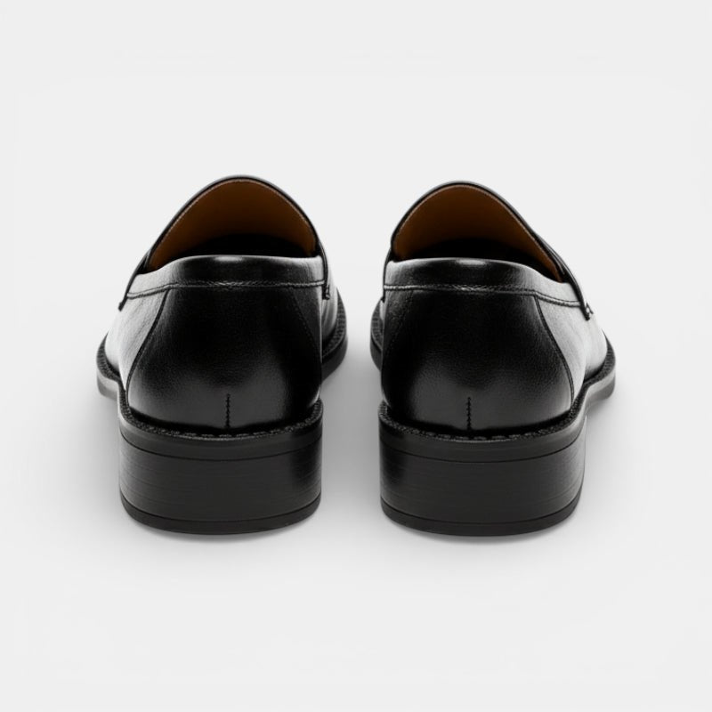 Mocassin femme à talon noir – vue de profil