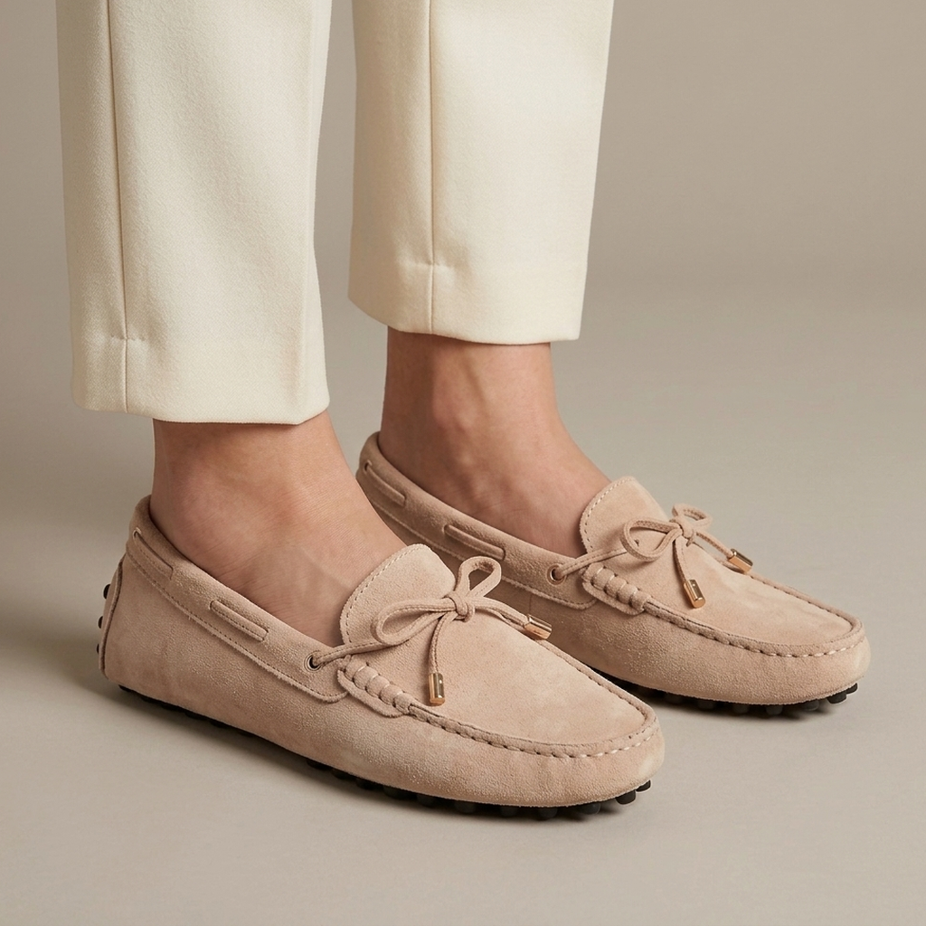 Mocassin Femme Daim Souple - Beige