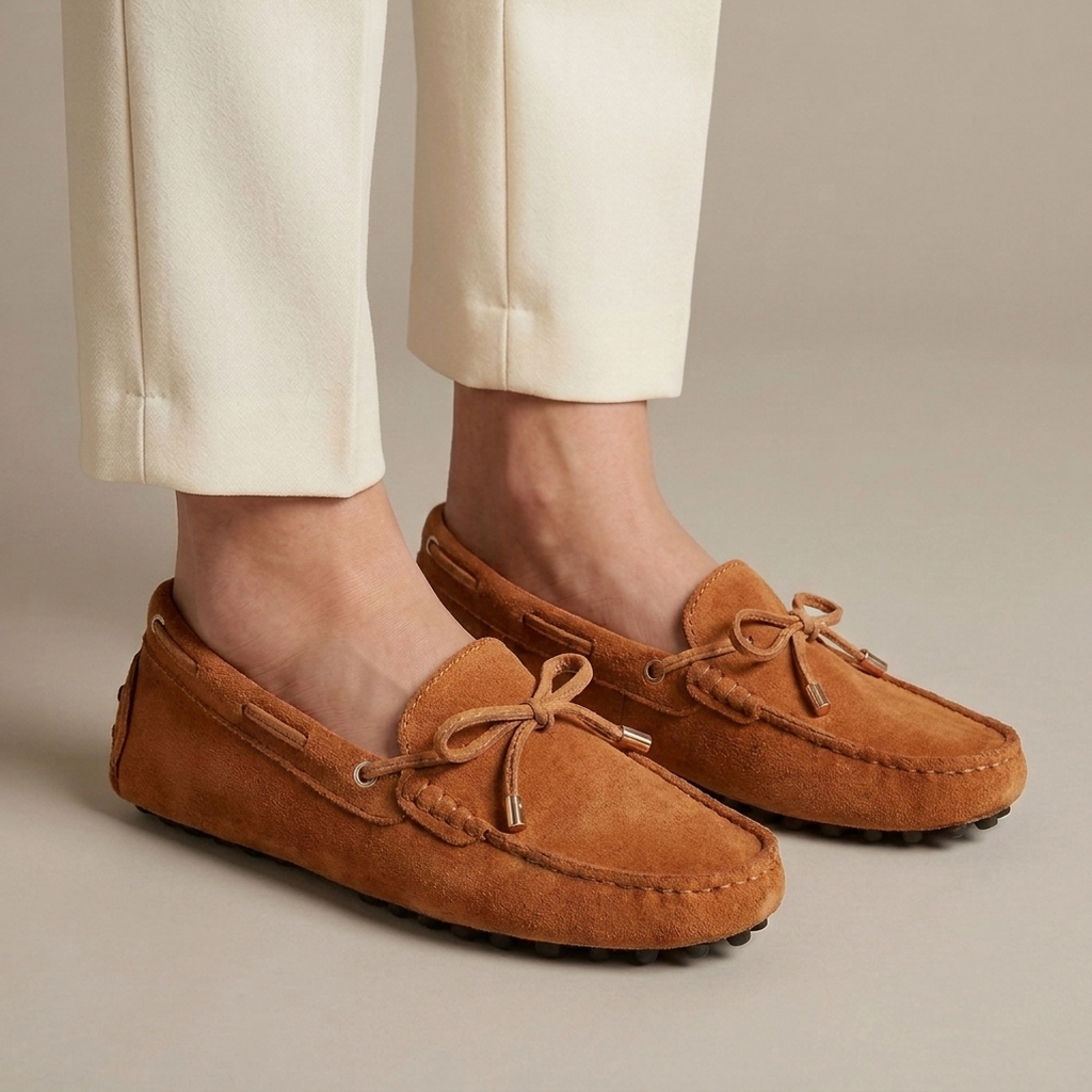 Mocassin Femme Daim Souple - Camel