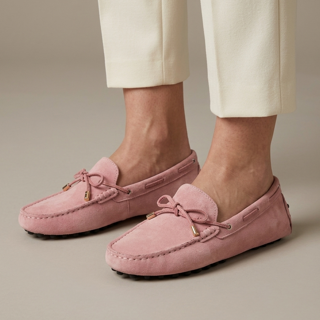 Mocassin Femme Daim Souple - Rose