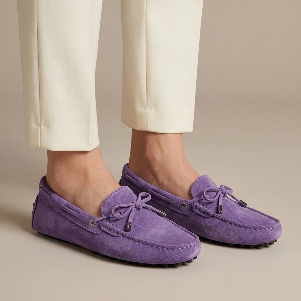 Mocassin Femme Daim Souple - Violet
