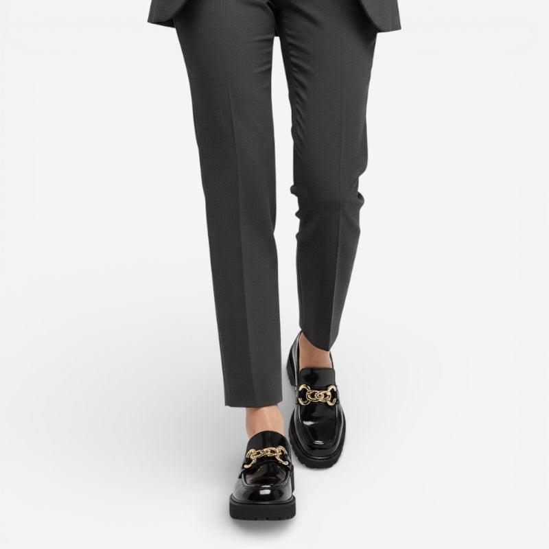 Mocassin femme plateforme noir – la paire complète