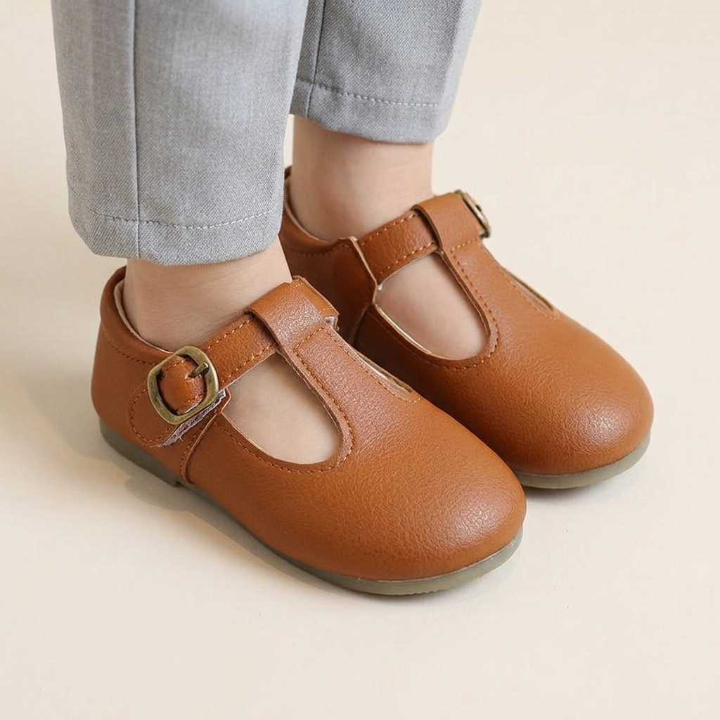 Mocassin Fille Cuir Solide