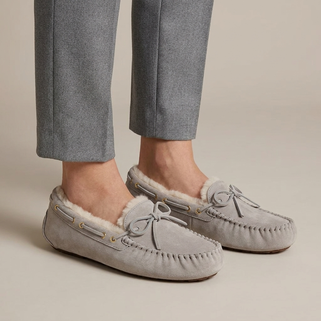 Mocassin Fourré Daim Style Indien