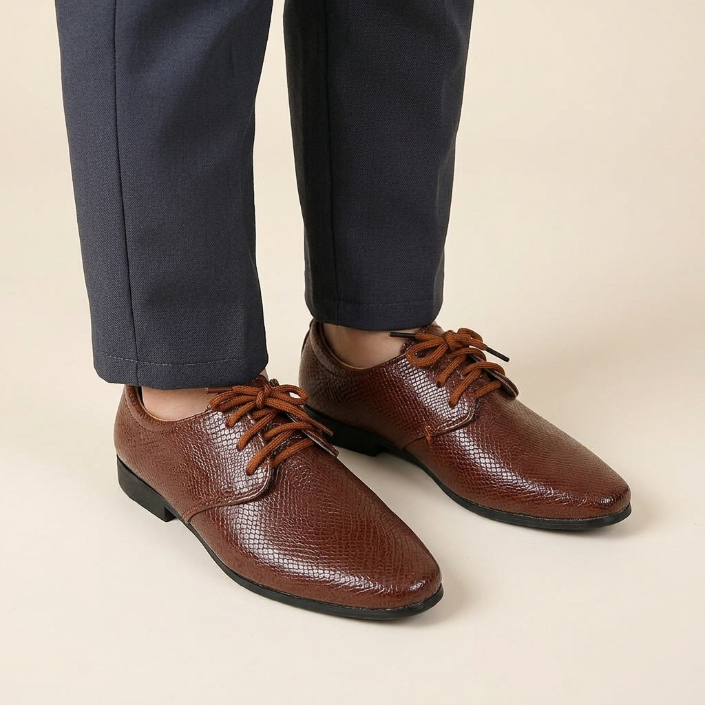 Mocassin Garçon Mariage Cuir à Lacets