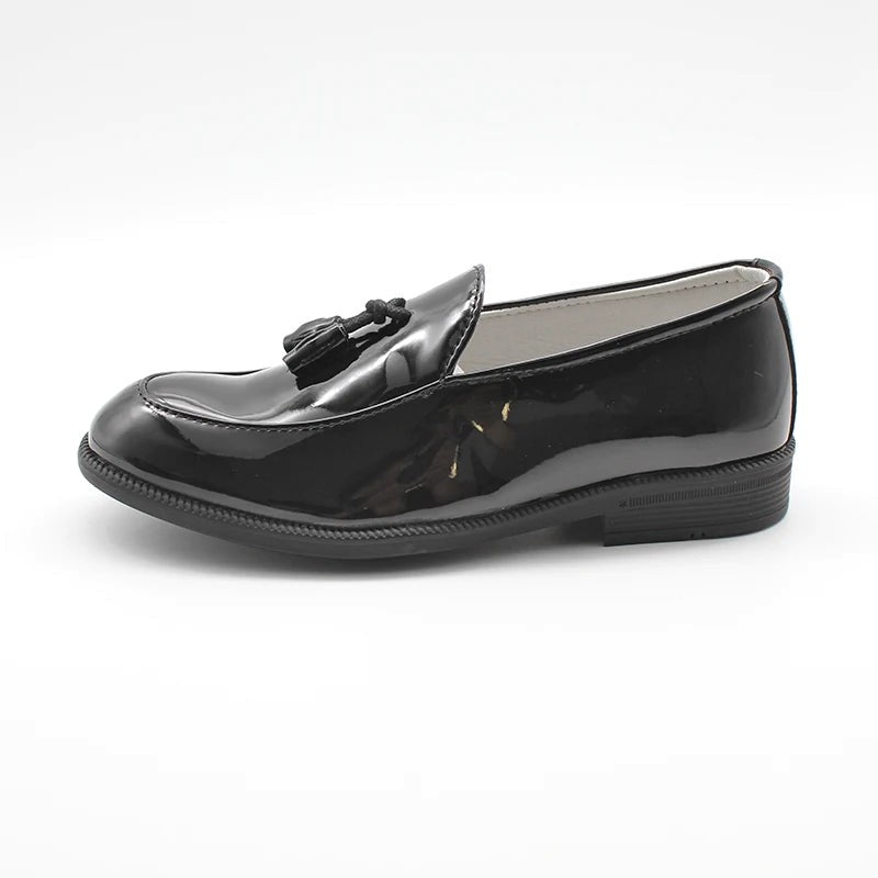 Mocassin garçon à gland noir – vue de profil