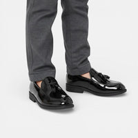 Mocassin garçon à gland noir – vue de dessus