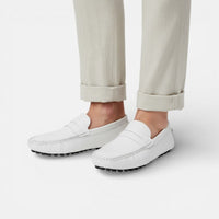 Mocassin homme bateau blanc – vue de trois-quarts