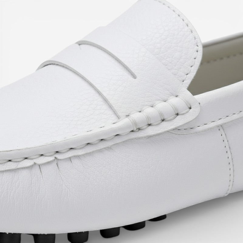 Mocassin homme bateau blanc – vue arrière