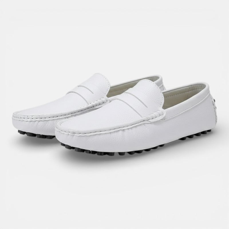 Mocassin homme bateau blanc – vue de la semelle