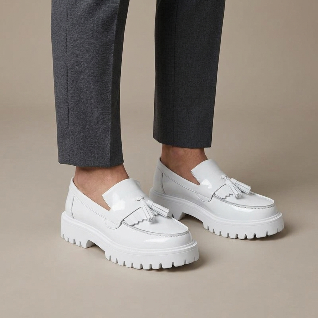 Mocassin Homme Compensé Cuir Véritable Image
