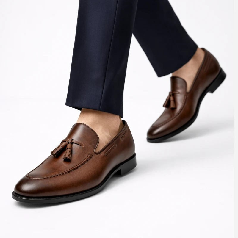 Mocassin homme à gland marron – vue arrière