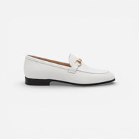 Mocassin homme mors doré blanc – vue de profil