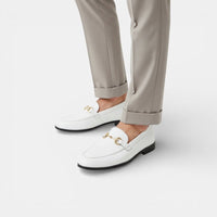 Mocassin homme mors doré blanc – vue de dessus