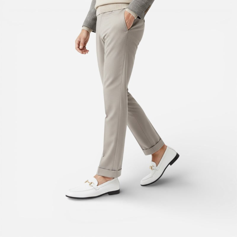 Mocassin homme mors doré blanc – détail de la finition