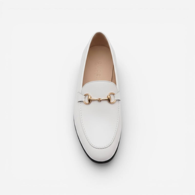 Mocassin homme mors doré blanc – vue de la semelle