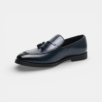 Mocassin homme à gland en cuir bleu marine