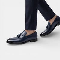 Mocassin homme à gland bleu marine – vue arrière