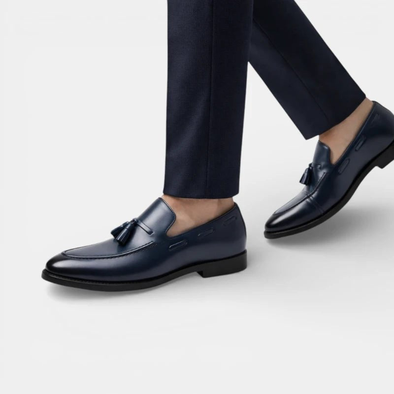 Mocassin homme à gland bleu marine – vue arrière