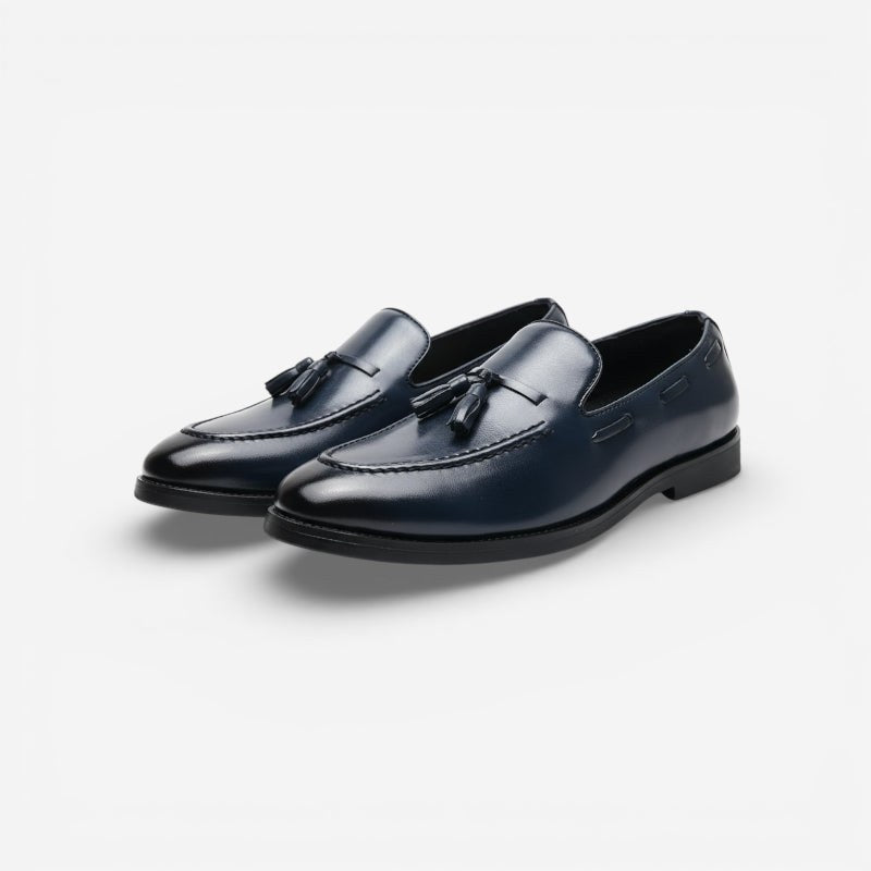 Mocassin homme à gland bleu marine – vue de la semelle