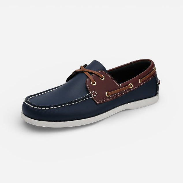 Mocassin Homme Cuir Bicolore à Lacets